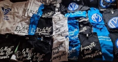 Vantopia exclusive clothing, T shirts, Tea towels and stickers for you and your VW T3 T25 Vanagon Syncro and 2WD vans and campervans.